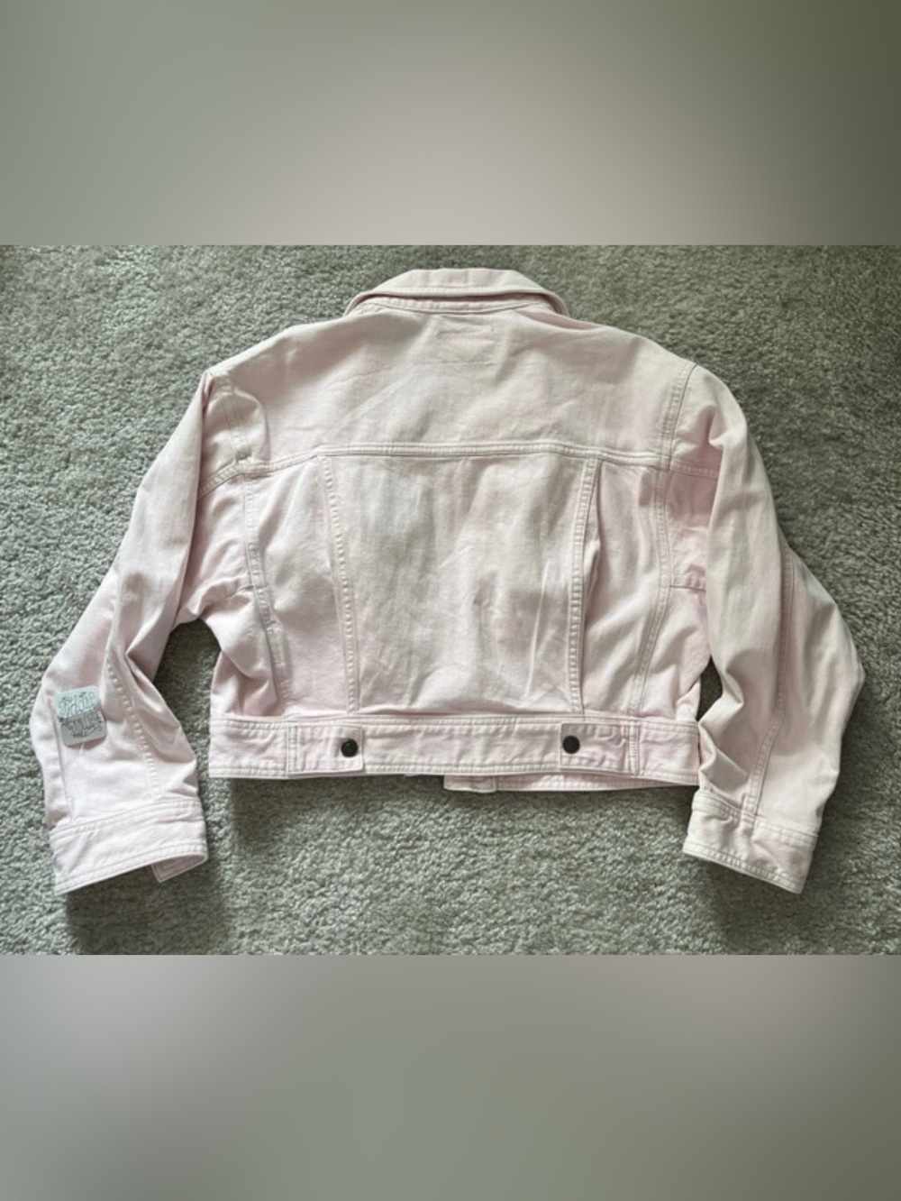 NWT Free People We the Free pale pink denim chore jacket M cotton jean jacket - Picture 9 of 11
